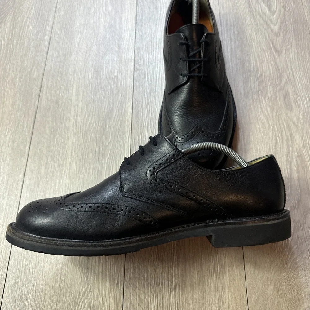 Mephisto Shoes Men 11 Black Wingtip Oxfords Dress Leather Goodyear Welt